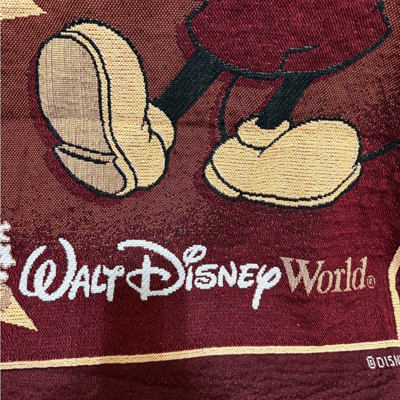 Disney Mickey Mouse Maroon and Black Throw Blanket - Picture 5 of 7